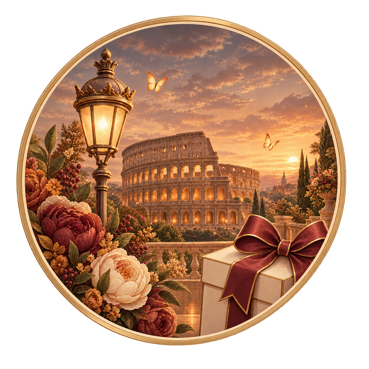 Venice scene with gift box